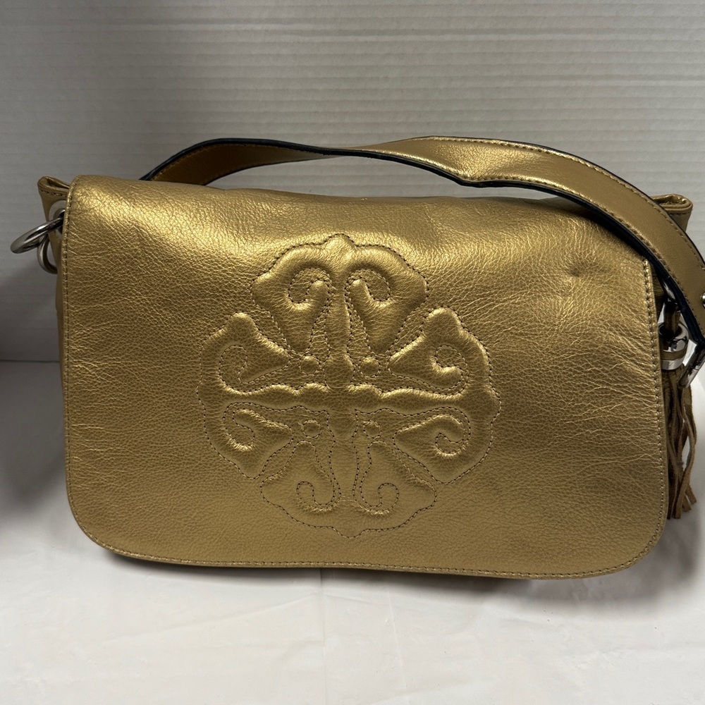 Solina Gold Leather Handbag Purse